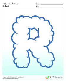Letter R Wordcloud Bubble Letters Cloud R - Reading Worksheets, Spelling, Grammar ...