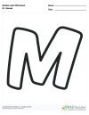 Bubble Letters Slanted M