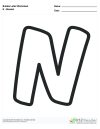 Bubble Letters Slanted N