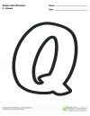 Bubble Letters Slanted Q