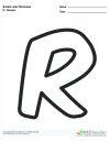 Bubble Letters Slanted R