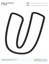 Bubble Letters Slanted U
