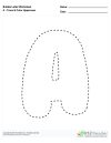 Bubble Letters Trace and Color Uppercase A