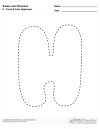 Bubble Letters Trace and Color Uppercase H