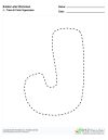 Bubble Letters Trace and Color Uppercase J