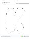 Bubble Letters Trace and Color Uppercase K