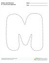Bubble Letters Trace and Color Uppercase M