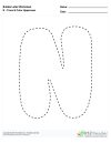 Bubble Letters Trace and Color Uppercase N