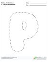 Bubble Letters Trace and Color Uppercase P
