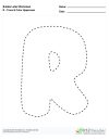 Bubble Letters Trace and Color Uppercase R