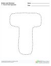 Bubble Letters Trace and Color Uppercase T