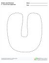 Bubble Letters Trace and Color Uppercase U