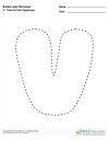 Bubble Letters Trace and Color Uppercase V