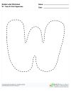 Bubble Letters Trace and Color Uppercase W