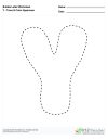 Bubble Letters Trace and Color Uppercase Y
