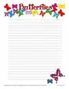 Butterfiles Lined Writing Paper