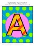 Preschool Alphabet Activity - Printable Capital Letter A Jigsaw Puzzle