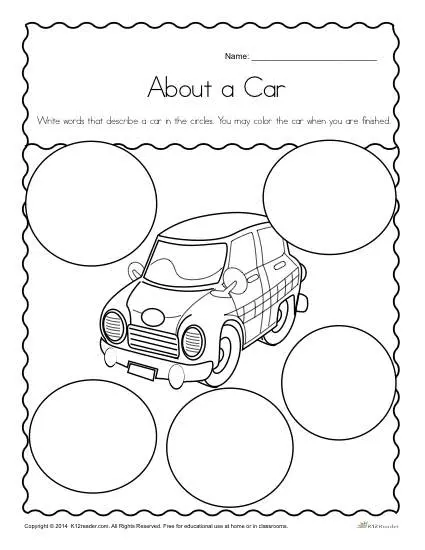 Kindergarten Writing Prompt - Write About a Car