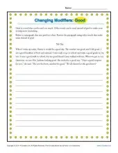 Modifiers | Misplaced, Dangling, Changing | Worksheets
