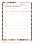 Christmas Synonyms and Antonyms Activity Worksheet