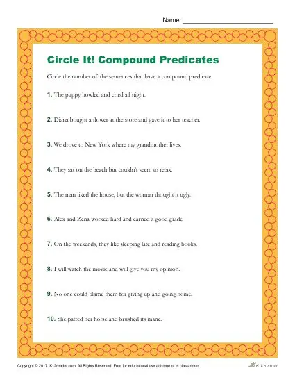 Which of the Following Sentences Have a Compound Predicate?