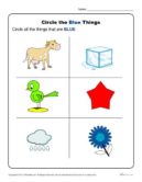 Circle the Blue Things | Preschool Color Worksheets