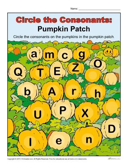 Halloween Pumpkin Patch Activity | Circle the Consonants