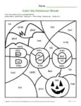 Color the Halloween Words - Printable Activity