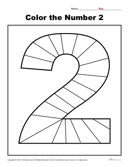 Color the Number 2 | Preschool Number Worksheet