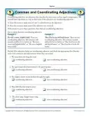 Commas and Coordinating Adjectives | Comma Worksheets