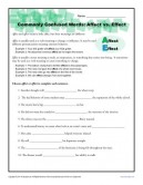 Affect vs. Effect Worksheet | Commonly Confused Words
