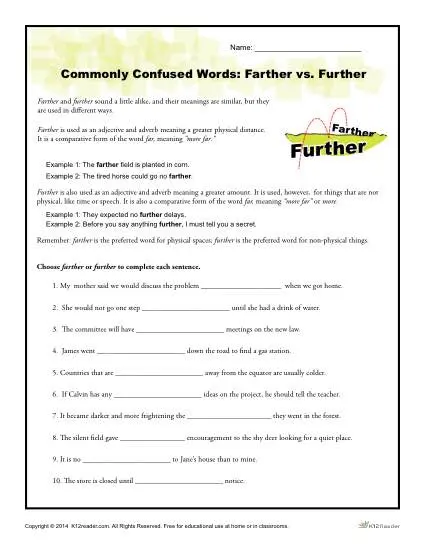 Commonly Confused Words Worksheet