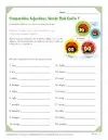 Spelling Rules Worksheet for Comparative Adjectives that End in Y