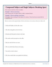 Compound Subject and Single Subjects: Breaking Apart