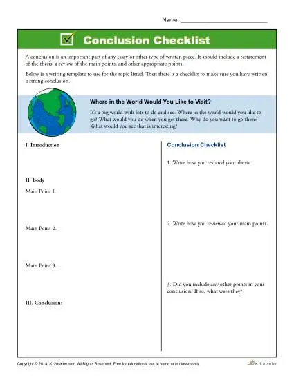 Writing a Conclusion Checklist