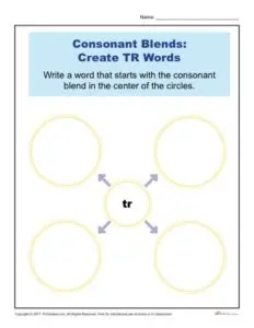 Consonant Blends Worksheet Activity - Create TR Words