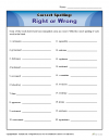 proofreading worksheets 4th grade Correct Spelling: Right or Wrong