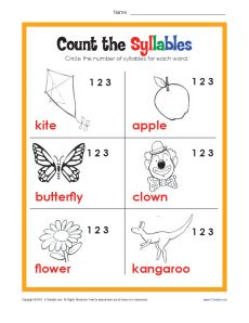 Count the Syllables | Phonics Worksheets