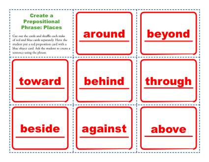 Create a Prepositional Phrase Activity - Places