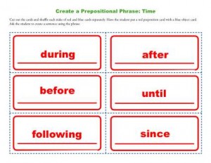Create a Prepositional Phrase: Time | Preposition Worksheets