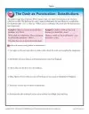 language arts punctuation worksheets 1st Punctuation Practice Worksheet - The Dash