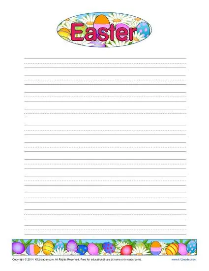 Easter Lined Writing Paper for Kids