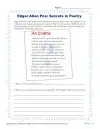 7th grade essay writing worksheets Edgar Allan Poe: Secrets in Poetry