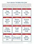 Fact and Opinion Worksheets - The Battle of the Cards Activity