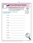 Find the Root Word Printable Worksheet