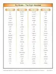 Fry Instant Word List 8th hundred