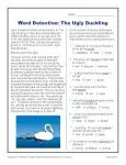 Word Detective Activity - The Ugly Duckling