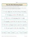 Printable Word Meaning Game!
