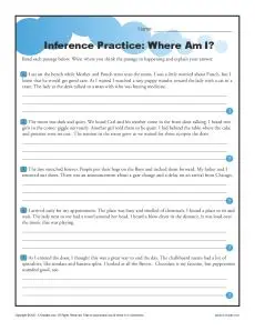 Where Am I More Inference Practice For Middle School