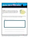 Poetry Worksheet Activity - Write a Haiku